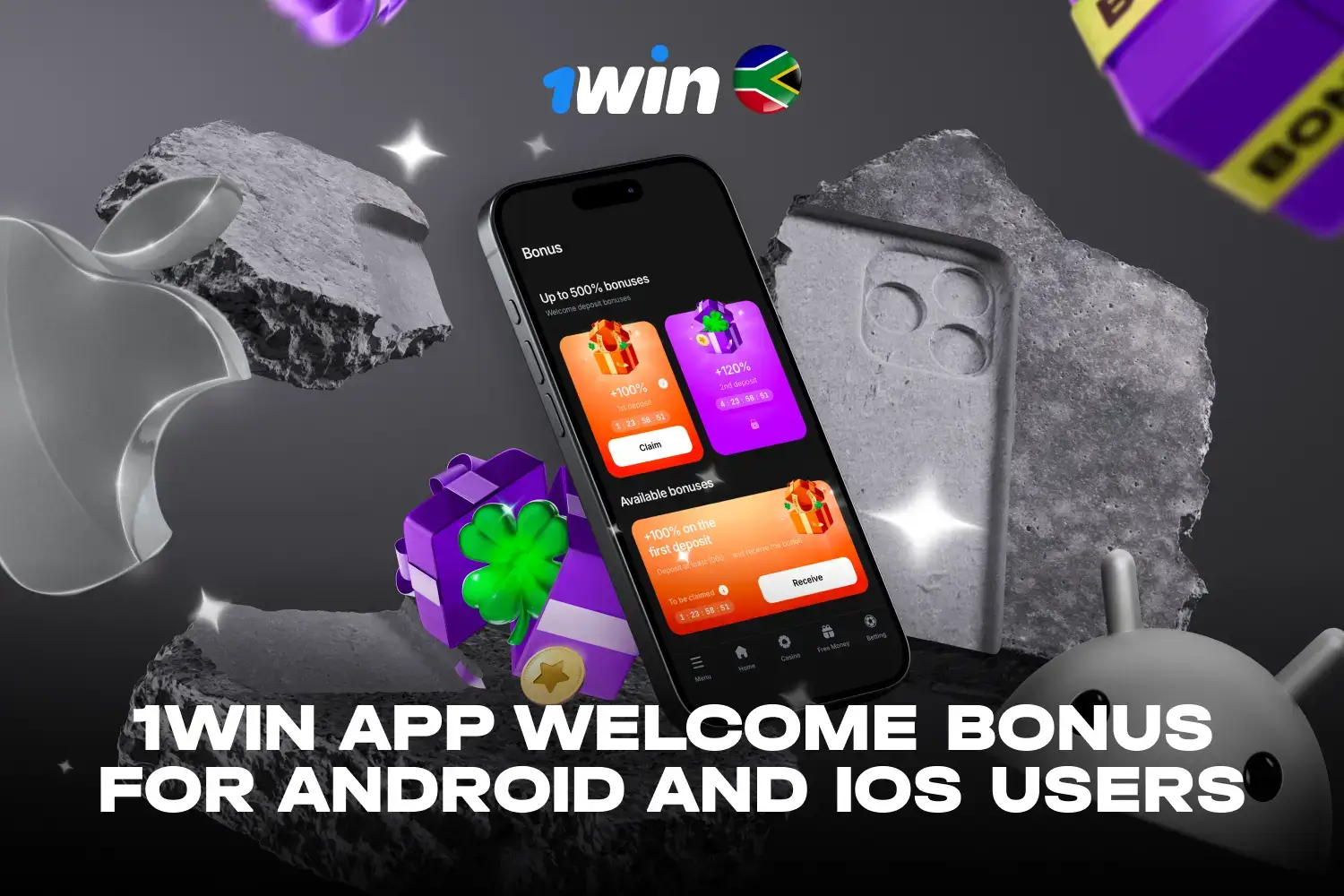 Banner advertising the exclusive mobile app bonus