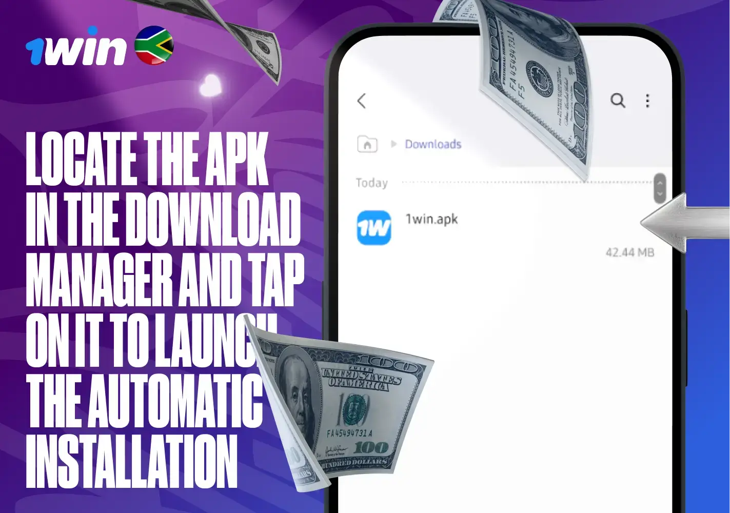 Step 4: Locate and install the downloaded 1win APK file