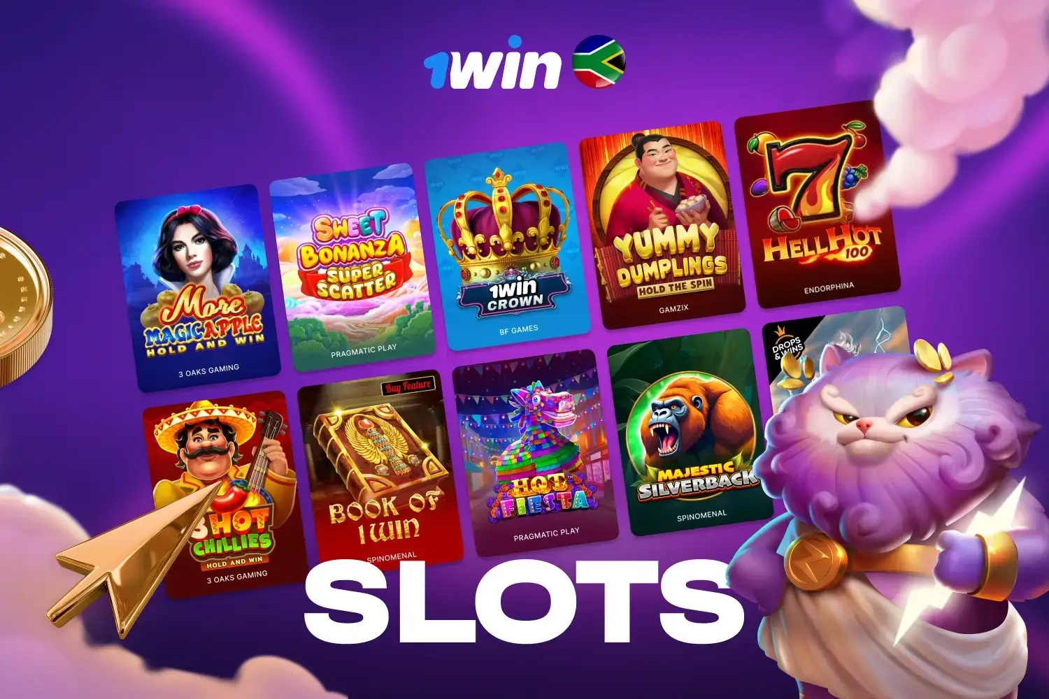 Wide variety of online slots available in the 1win casino library